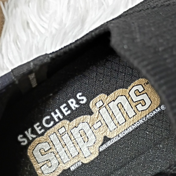 New Skechers Womens Uno Wedge - Kickin' Knit Hands Free Slip-ins Sneakers Black - Picture 14 of 16